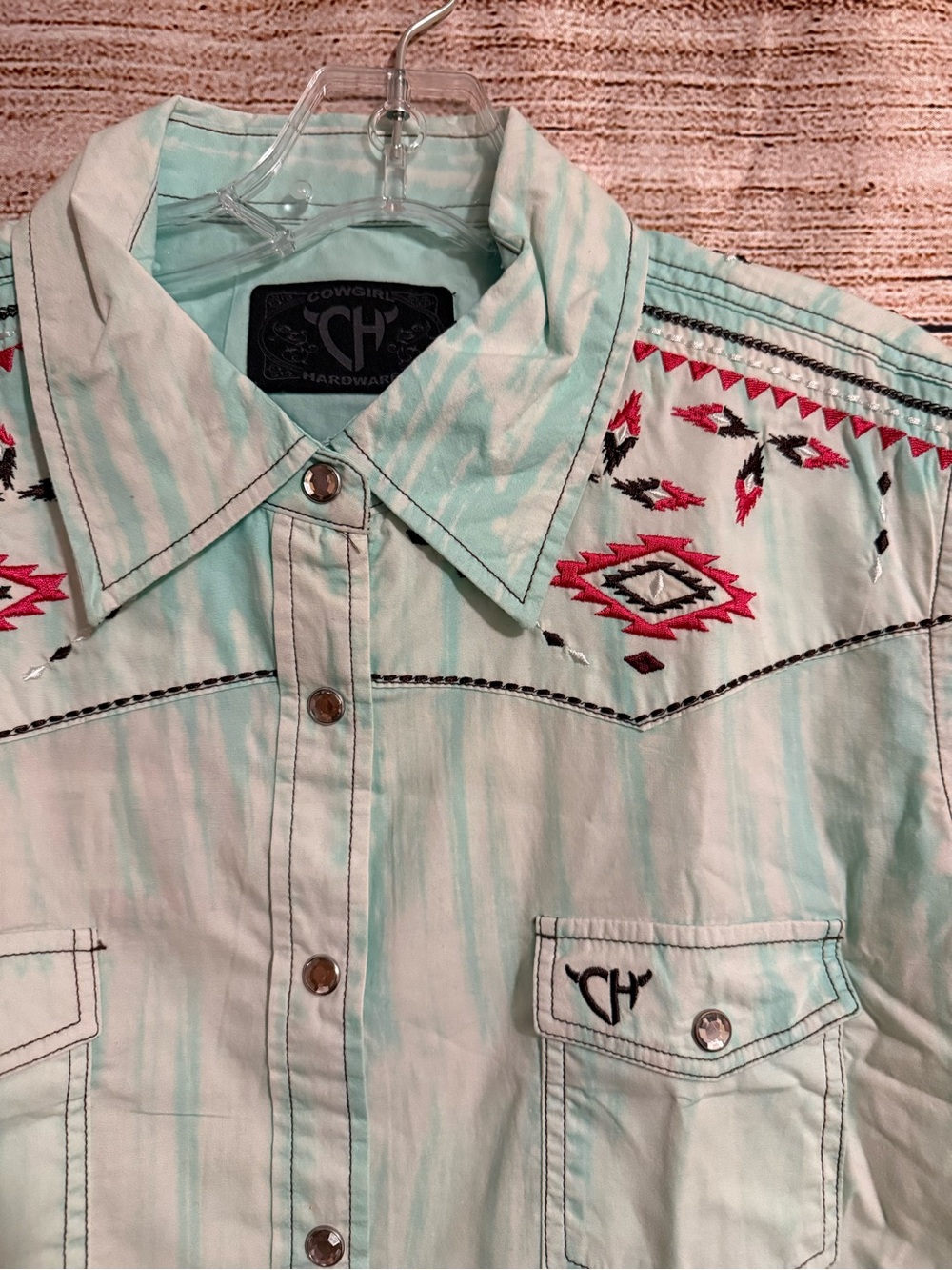 NWT Cowgirl Hardware Brush Dye L/S Print